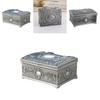 Luxurious Silver Zinc Alloy Jewelry Organizer Box For Rings Earrings And Necklaces
