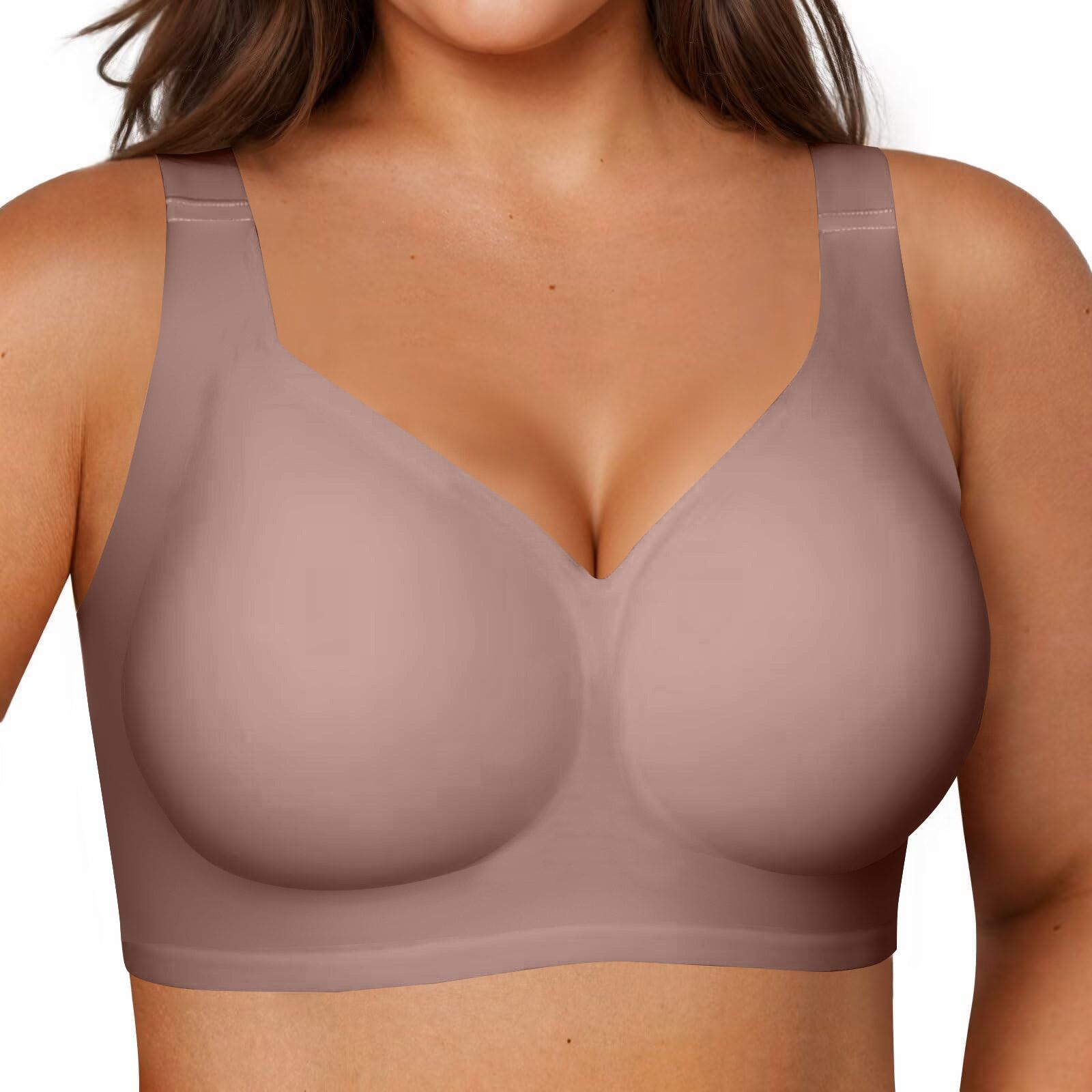 

Желейные бюстгальтеры для женщин Мягкий беспроводной пуш-ап бюстгальтер Полная поддержка Для пожилых Поддержка спины 2X-Large фиолетовый