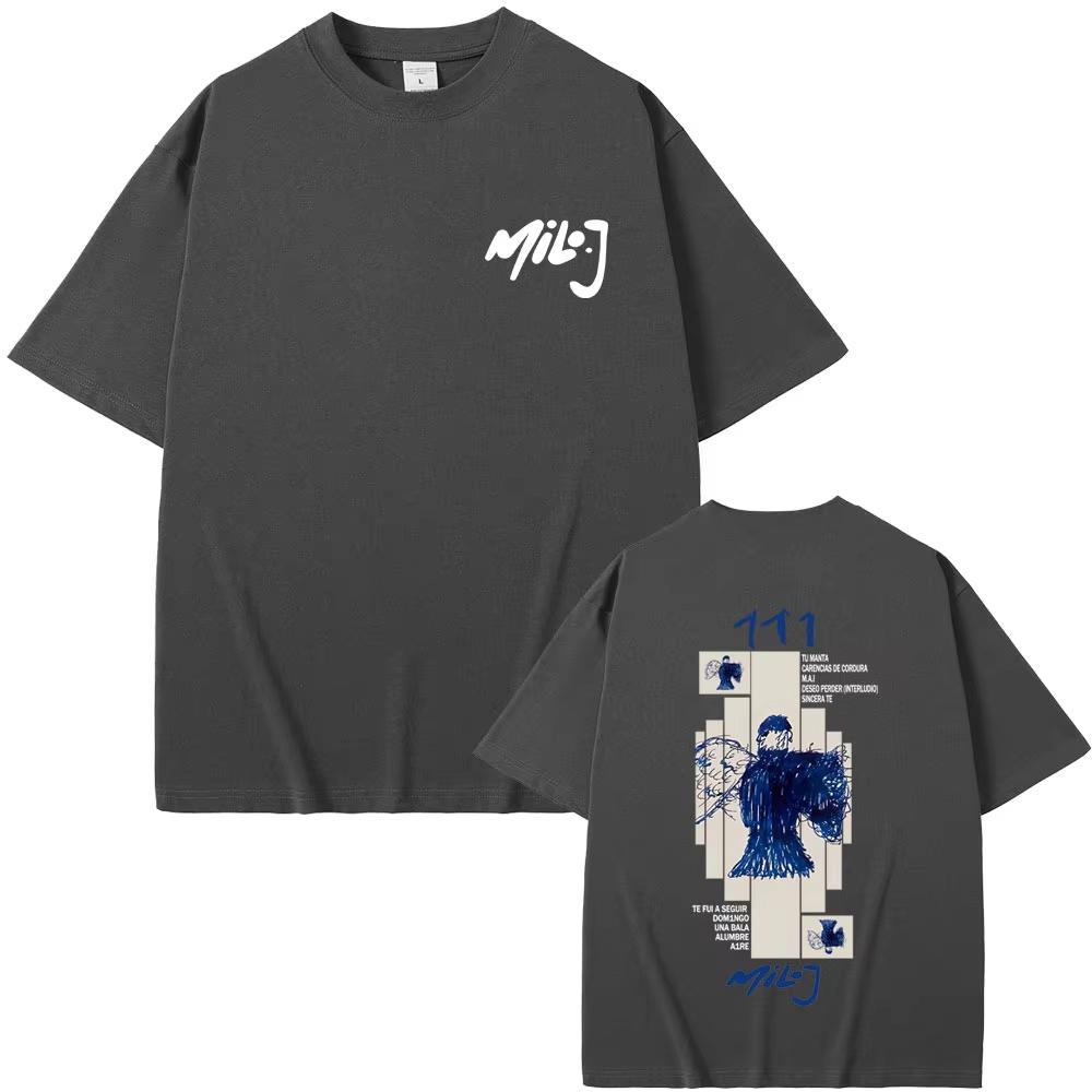 Rapper Milo J 111 Album Graphic T Shirts Men Women Fashion Oversized T-shirt Casual Vintage Cotton Short Sleeve T-shirts