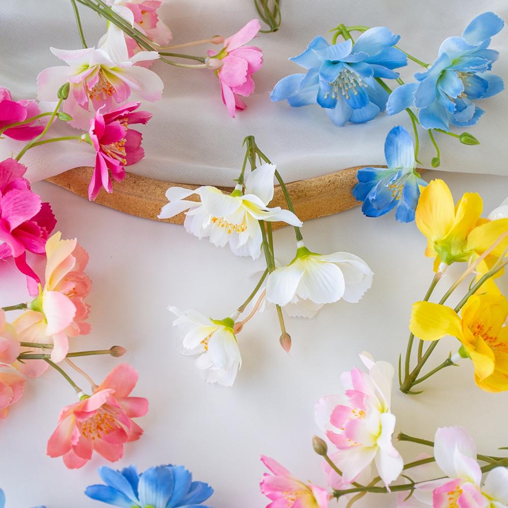 10Pcs Artificial Flowers Silk Jasmine Scrapbooking Wedding Outdoor YardGarden Home Room Decor Festival Wreath Bridal Accessories