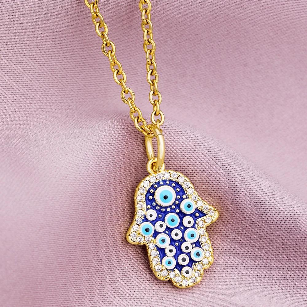 Türkische Glück Bösen blick Halskette Frauen 8 Stil Blau Augen Weiblichen Charme Mode Emaille Schmetterling Edelstahl Halskette Schmuck