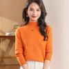 Women's Slimming Half-High Neck Knit Sweater - Long Sleeve Stylish Base Layer for Autumn/Winter 2026