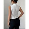 Summer Temperament Striped Sleeveless Shirts Slim Fit Cardigan Women’s Blouses & Shirts