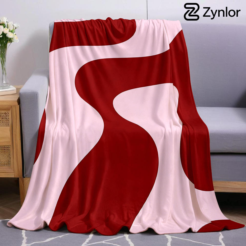 Burgundy Pink Swirl Lightweight Microfiber Soft Christmas Fleece Blanket Warm Cozy Throw for Bed Sofa Office Travel All Season