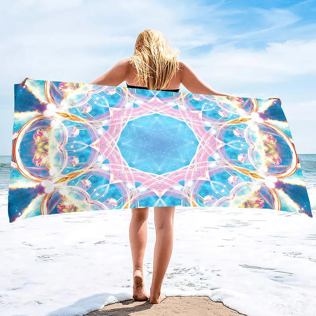 Boho Mandala Microfiber Beach Towel Oversize Extra Large Quick Drying Quick Fast Dry Sand Free Proof Pool Towel Lounge Cover
