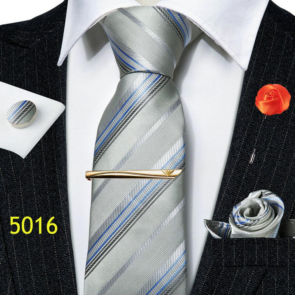 Barry.Wang Gravata masculina prendedor de gravata boutonniere lenço abotoaduras paisley conjunto de gravata de seda sólida para festa de casamento namoro