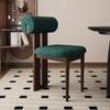 Nordic Solid Wood Dining Chair with Upholstered Soft Backrest - Cotton & Linen Fabric, Designer Style for Home or Cafe Use