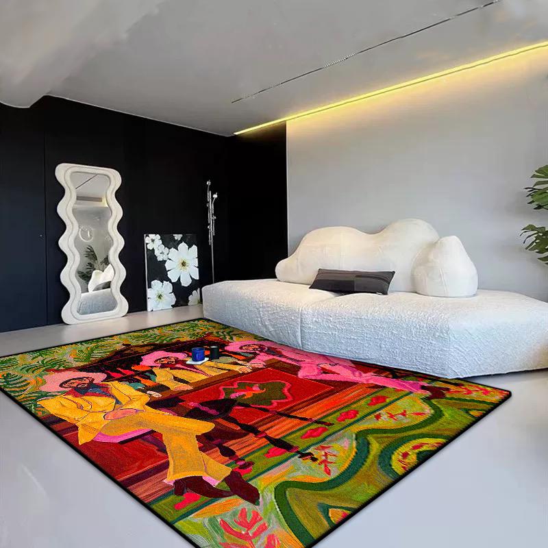 Pop Art Stijl Tapijt voor Woonkamer Abstracte Decoratie Huis Sofa Pluizig Pluche Kleed Slaapkamer Lounge Antislip Vloermat Opvouwbaar 160*200cm