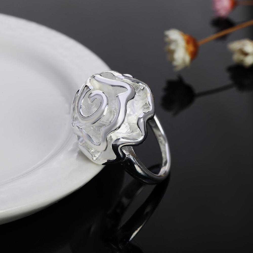 925 Sterling Silver Wedding Jewelry Romantic Flower Ring