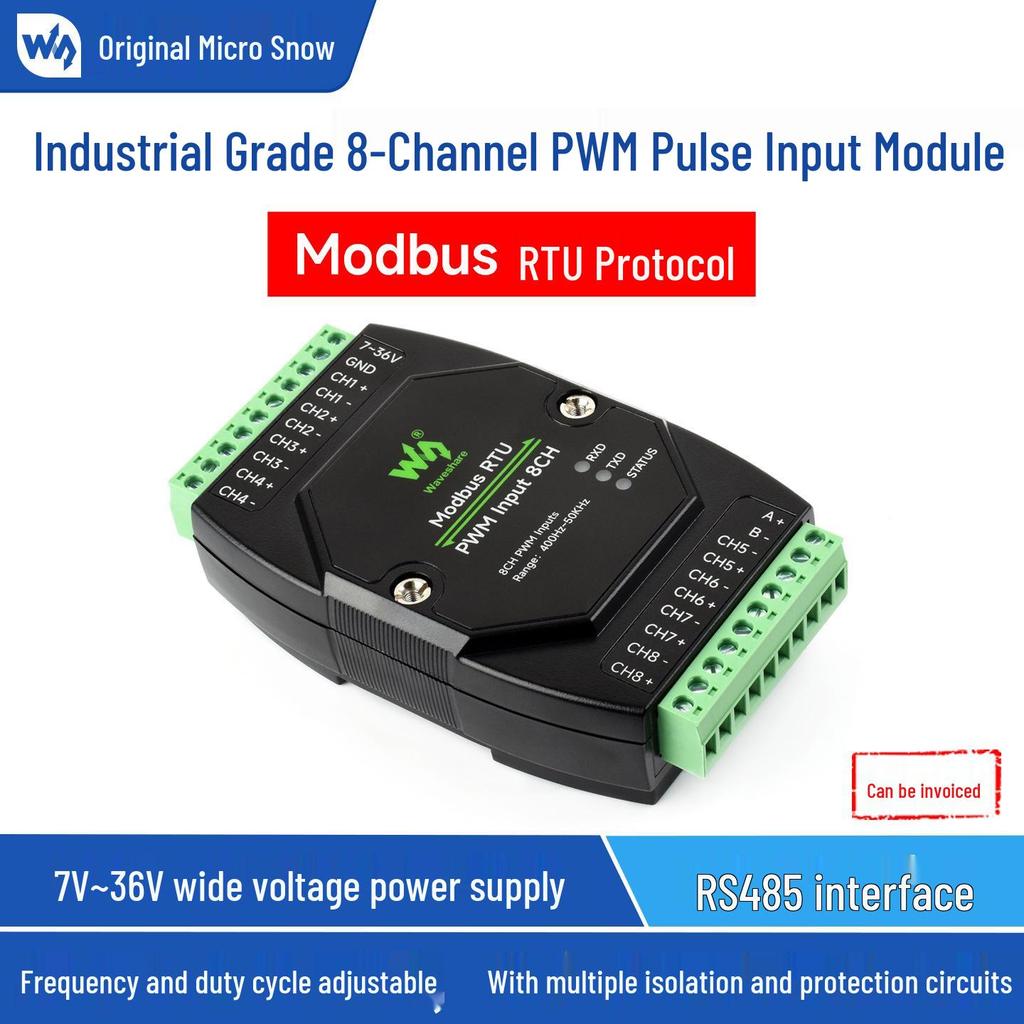 Industrial 8-Channel PWM Input Module with RS485 Interface & Isolated Modbus RTU Protection