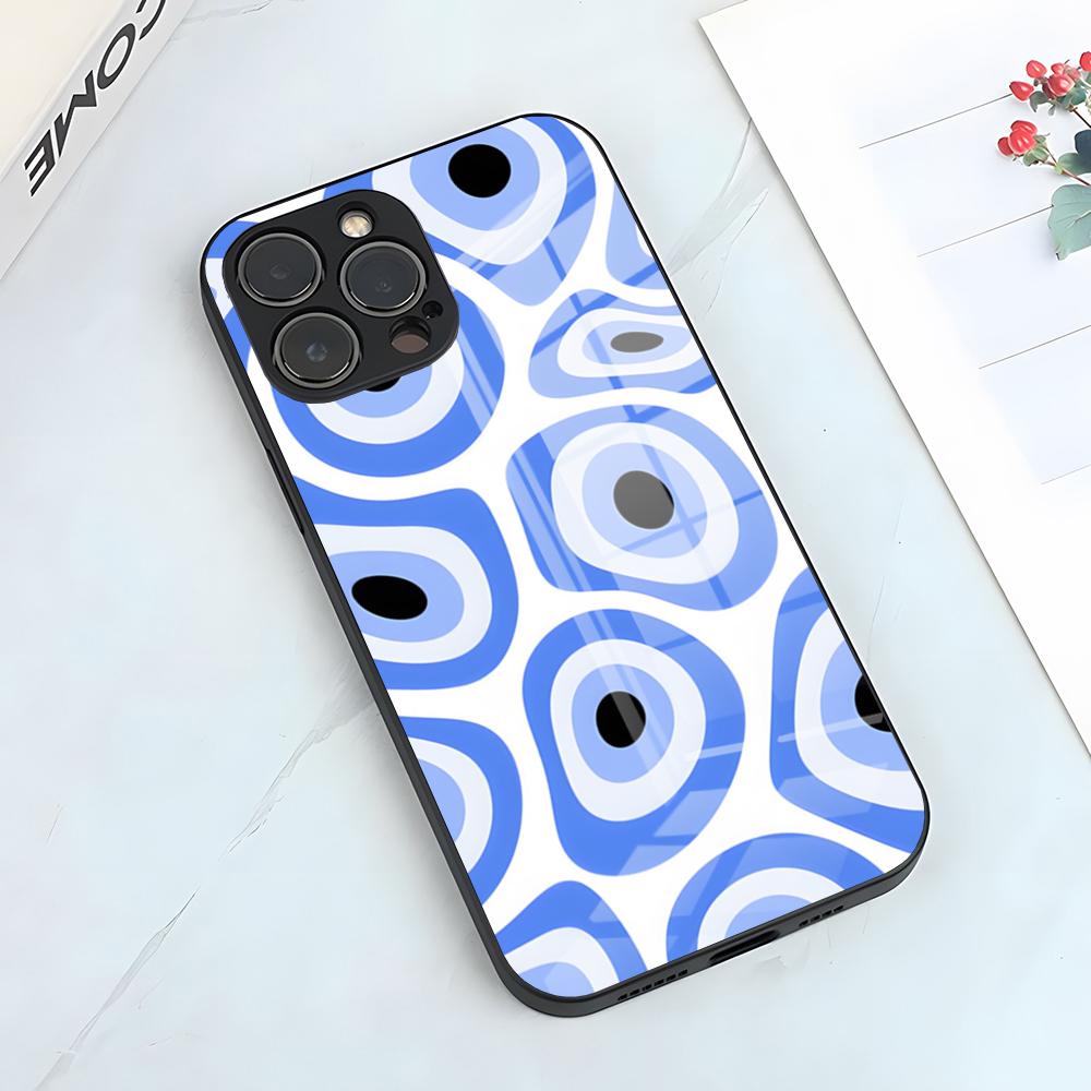 Lucky Blue Evil Eye Phone Case For IPhone 17 Pro Max 15 Pro 16 14 Plus 12 13 Mini 11 Pro Shockproof Glass Cover