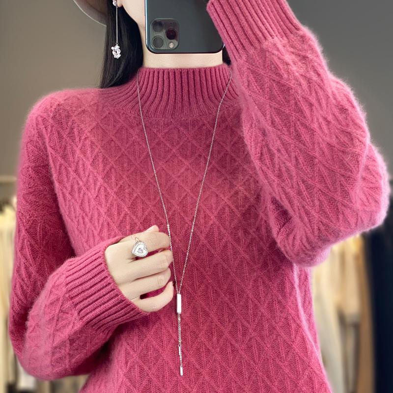 Pulover de cașmir pentru femei cașmir Qinghe 30% cașmir 70% lână cald și la modă versatil toamnă și iarnă