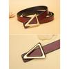 New triangle buckle leather belt - women's belt - versatile fashion decorative genuine leather belt