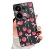 Crystal Cherry Fruits Bowknots Pattern Case For Xiaomi 14T 13T 11T Pro Funda Redmi Note 14 13 Pro 5G 12 11 Leather Texture Silicone Cover