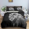 Animal Lion Pattern Comfortable Duvet Quilt Cover Pillowcase Bedding Set Children Bedroom Decoration Home Textile