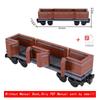 NEW MOC Brown Retro Train Freight Car Brick Set, Closed Box Wagon MOC Kit, Hobby Collectible Toy, Compatible Building Blocks