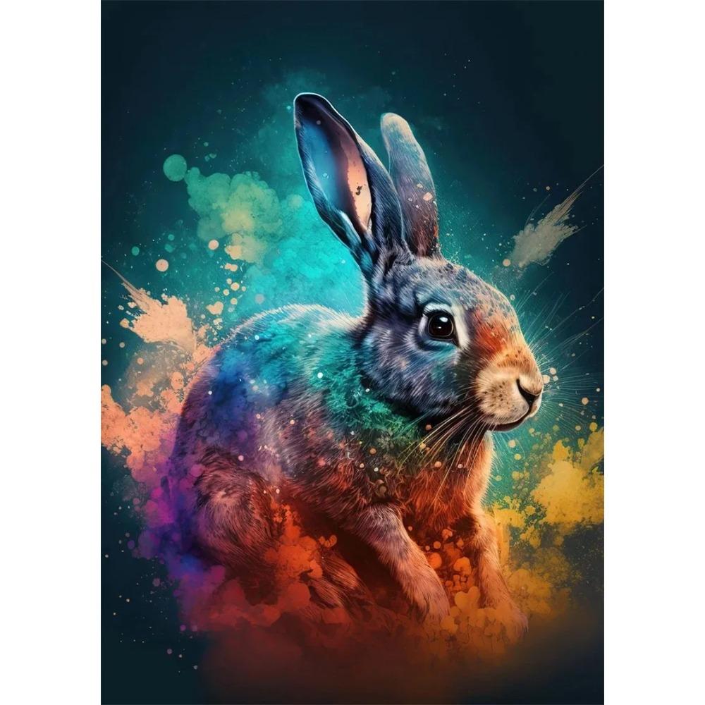 Pop Art Colorful Neon Animals DJ Music Poster Aesthetic Capybara Cat Dog Panda Rabbit Canvas Print Wall Art Mural Room Decor