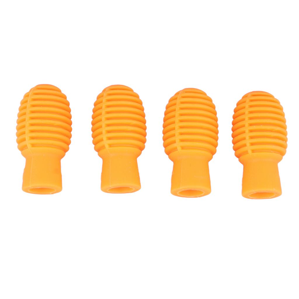 4Pcs Drumstick Silent Tip Silicone Drum Stick Dampener Mallet Mute Tip Instrument Accessory Orange
