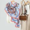 Retro light luxury printed women's scarf scarf scarf silk scarf autumn and winter with thin shawl warm neck scarf