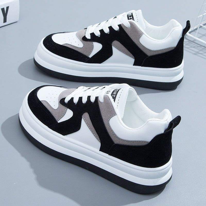 Spring and autumn ins tide thick baseplate shoes sneakers 40 чёрный