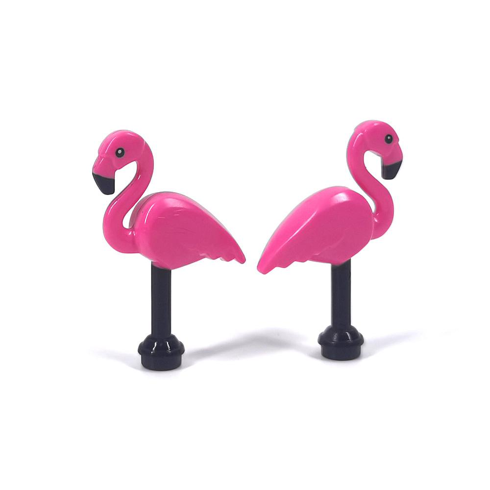 Small Particle Building Block Splicing Land Flying Animal Flamingo Flamingo 57798 Parts Ornament Toy