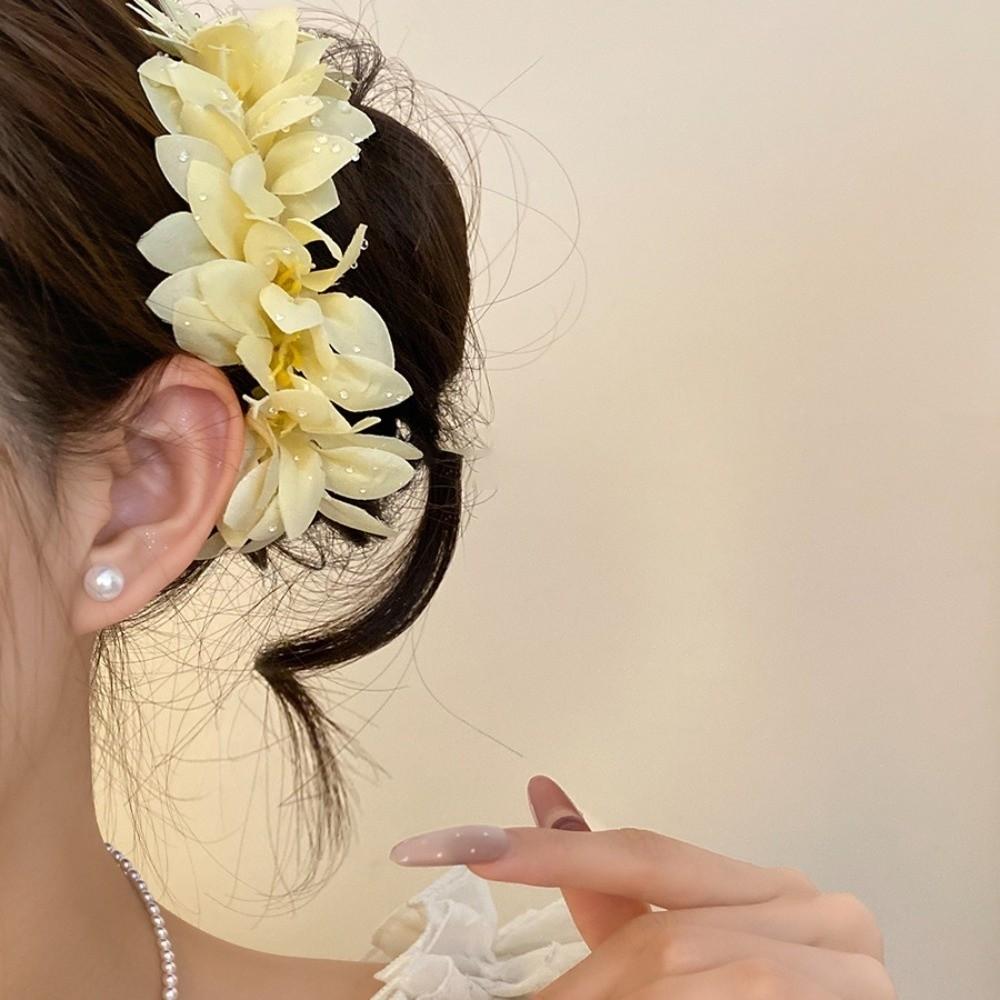 Large Flower Hair Stick Bohemian Bride Hair Accessories Elegant Chinese Style Side Clip Girls