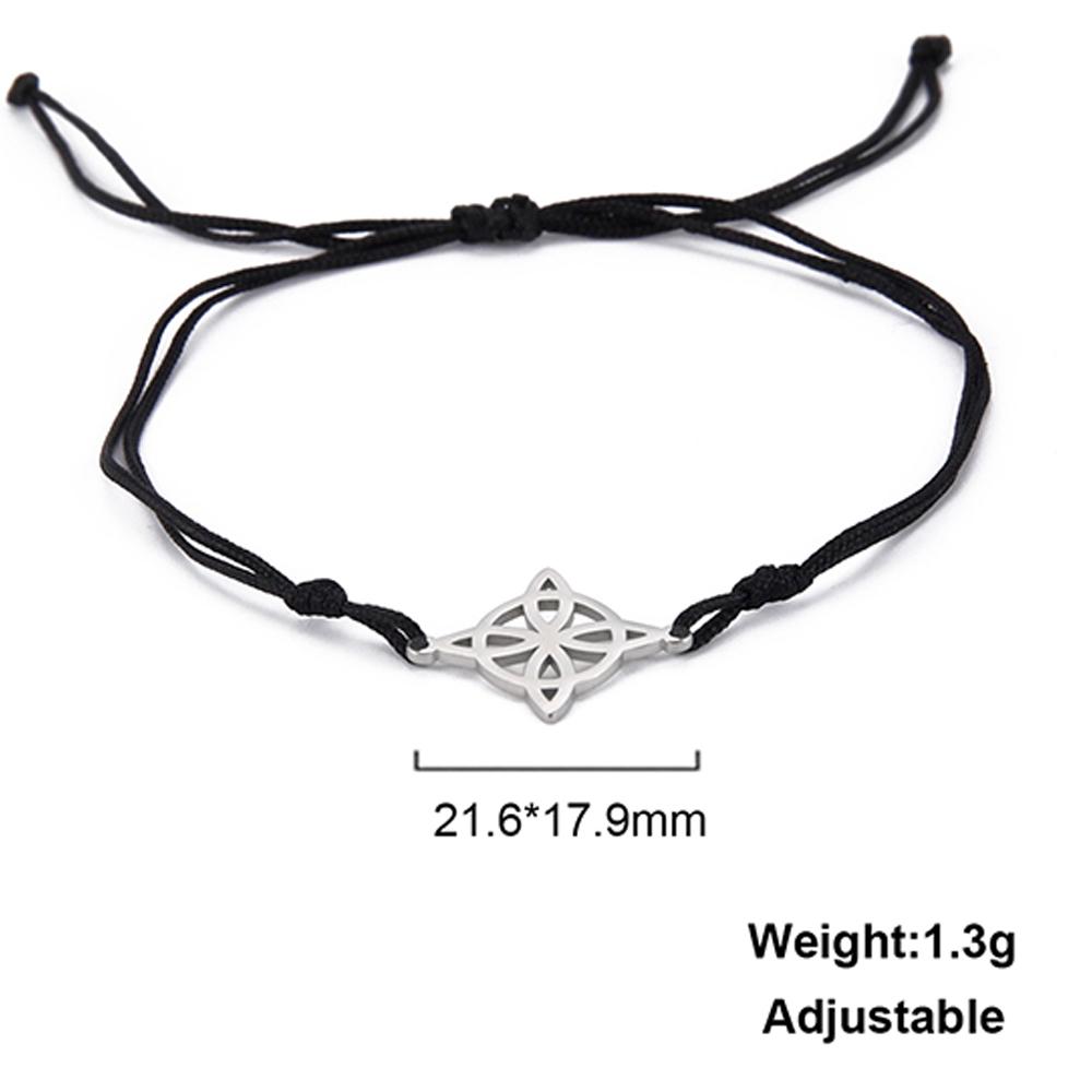 

LIKGREAT Irish Witch Knot Bracelet for Women Men Celtics Knot Woven Rope Jewelry Stainless Steel Amulet Talisman Birthday Gift adjustable