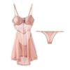 Luxury Lace Sheer Temptation Pajama Dress – Breathable Tulle with Gathered Bust Sling