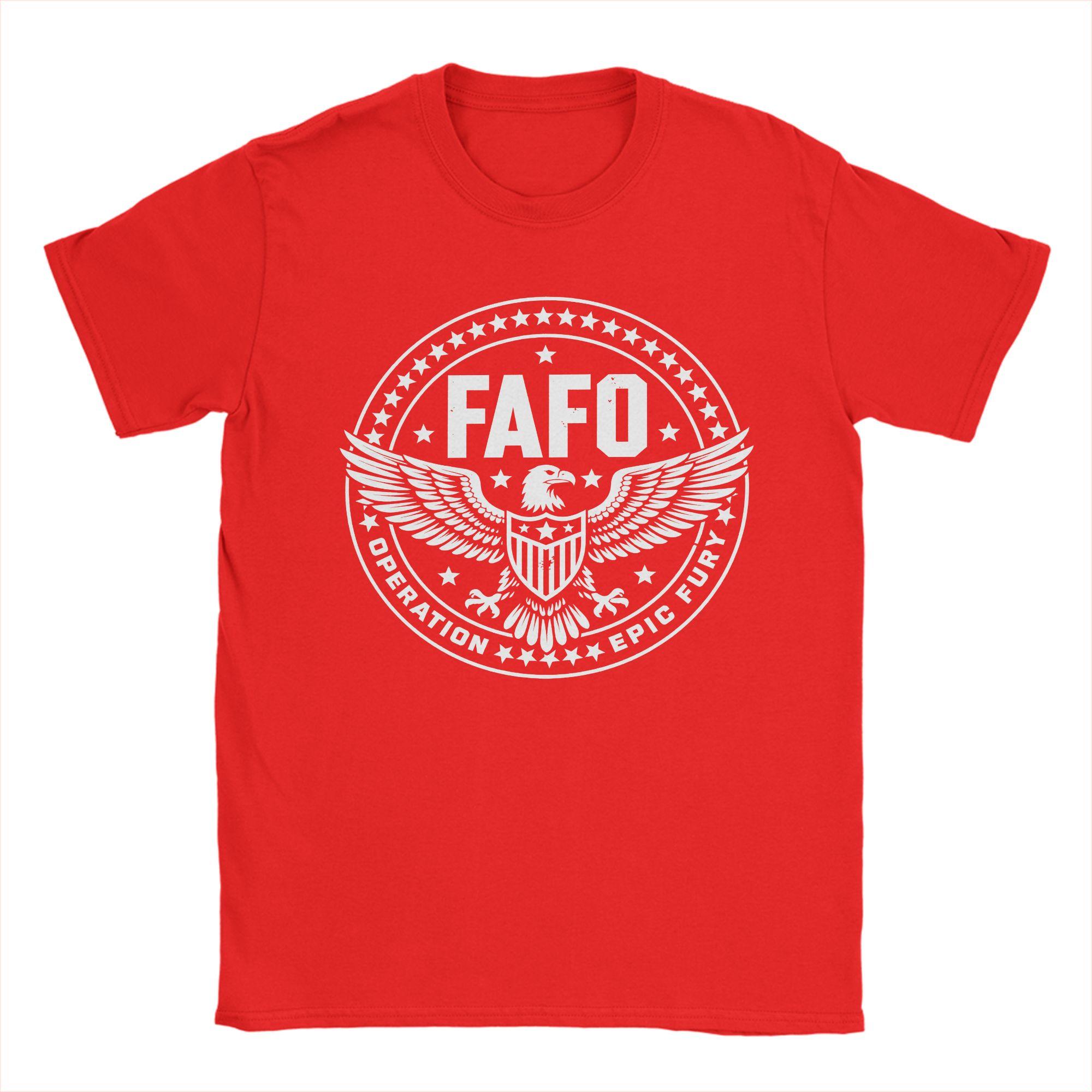 Футболка FAFO Operation Epic Fury Eagle Новинка Футболки С коротким рукавом Уличная одежда Топы Пляж Хлопок Большой размер 5XL Футболки S