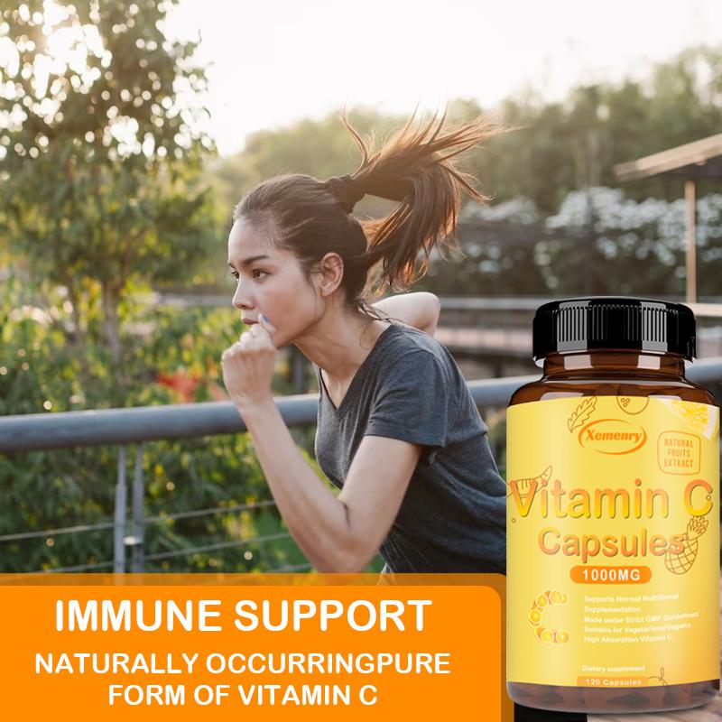 XEMENRY Vitamin C Extract Capsules, 1000 mg per serving, liposomes, high purity, unisex.