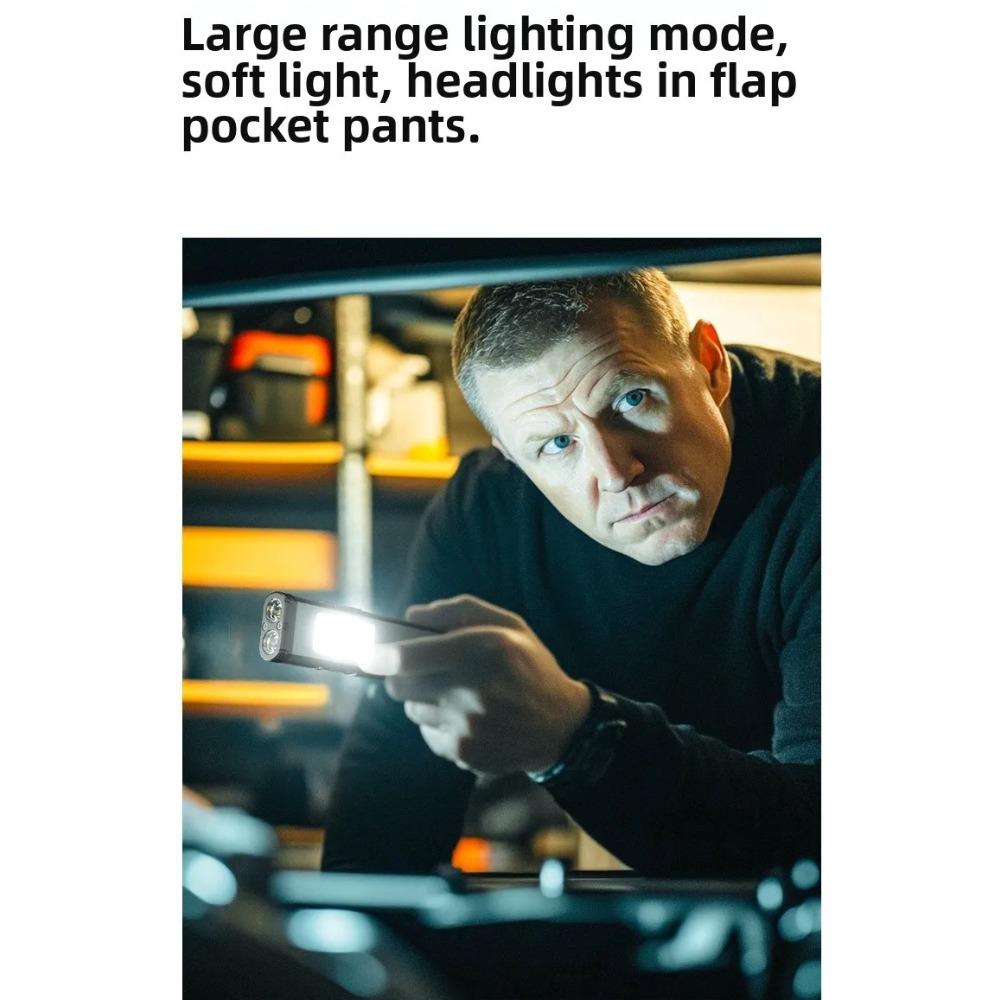 LED Hat Clip Flashlight USB-C Rechargeable 800LM Birght Torch Light- with Magnet, Portable Mini Flood Work Light/Pocket Lantern