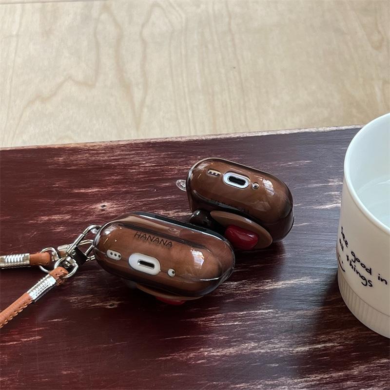Smudge three-dimensional geometry coffee beans for AirPods 1 apple bluetooth wireless headset cover 1/1 generation pro1 women