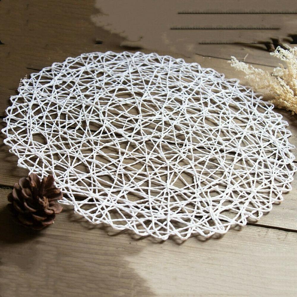 38cm Rural Woven Dining Mat Kitchen Cup Pads Placemat Coaster Dinnerware
