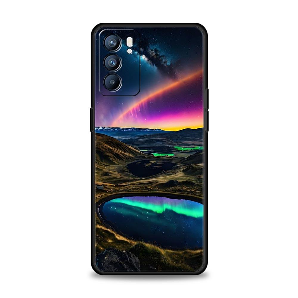 Beautiful northern lights Phone Case For Oppo Reno8 Reno7 Reno6 Pro A54 5G Find X6 X5 A53 A52 A9 A15 A95 A17 A16 A57 A31 Cover