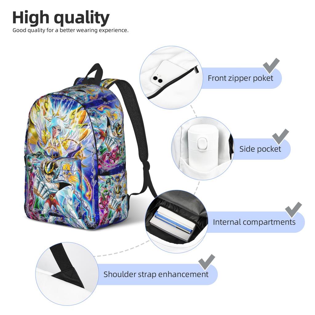Fashion Saint Seiya Backpack  Mochilas Light Camping Large Capacity Rucksack