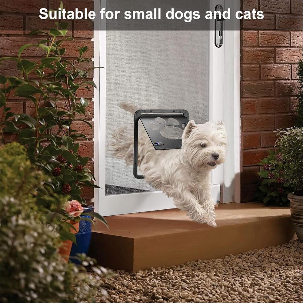 Pet Flap Door Dog Cat Magnetic Locking Sliding Screen Square Gate