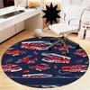 Fire Truck Printed Round Rug Carpet Chair Rug Area Rug Entryway Doormats,for Office Chair Living Room Bedroom Kitchen Room.