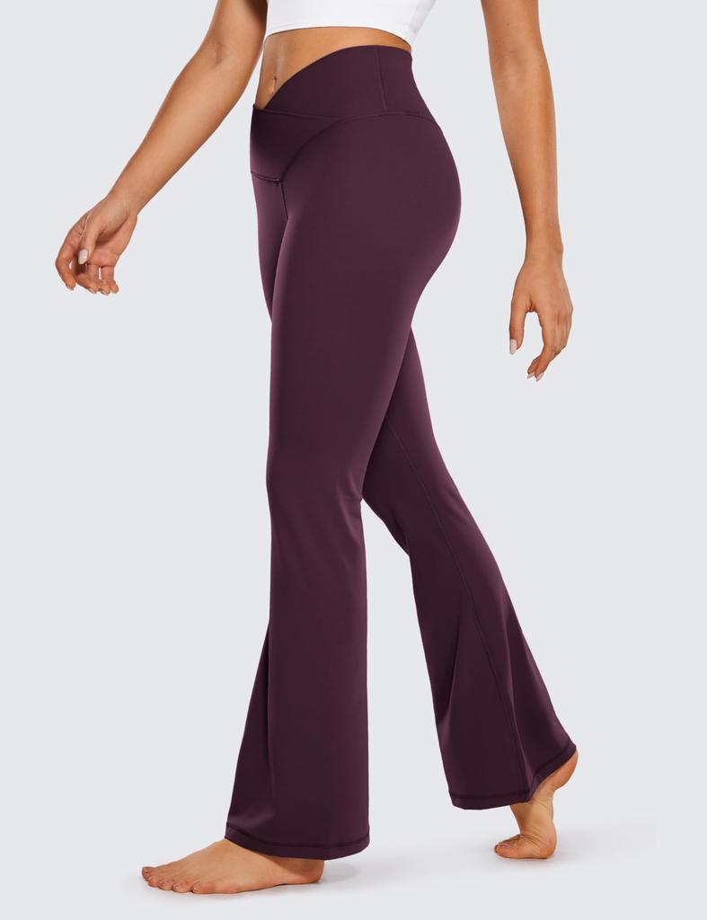 CRZ YOGA Flared Yoga Soft and Plus Deep Size M Leggings, V-Waist, Stretch, Fitness, Size, 31"/78cm Inseam, Butterluxe, Purple,