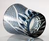 GREEM MARKET Crafts with wooden box Glasswork Kiriko Glass Cup Shochu glass Rocks glass Black Chrysanthemum connection Product GMS01856 number (Navy)