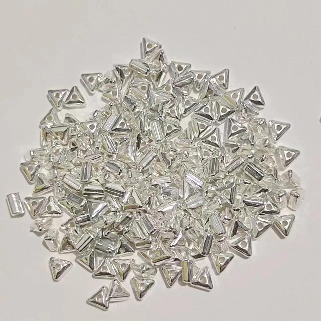 Trending Silver Triangle Spacer Beads for DIY Bracelets