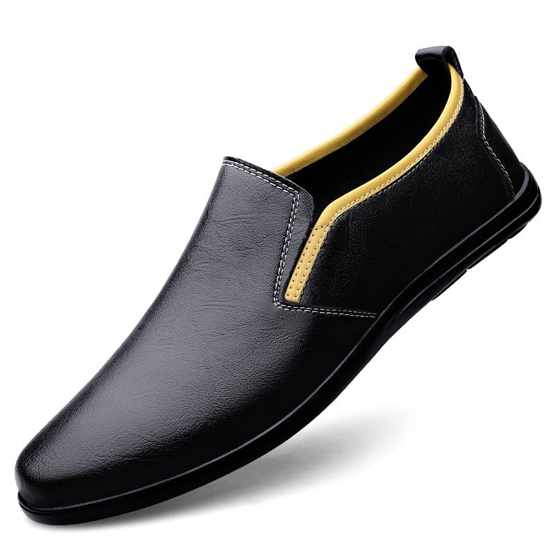 Genuine Leather Men Casual Shoes Fashion Slip On Formal Shoes Soft Comfy Lazy Shoes Loafers Lightweight Walking Shoes Mocassins