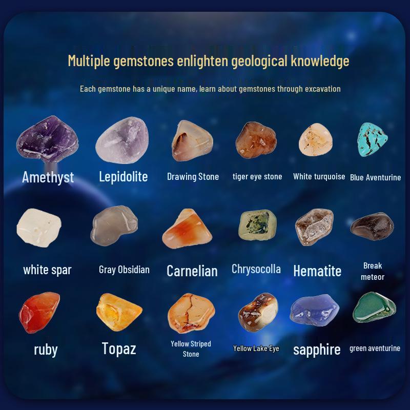 Children's Solar System Digging Kit: Educational Treasure Hunt with Eight Planet Balls and Gemstones