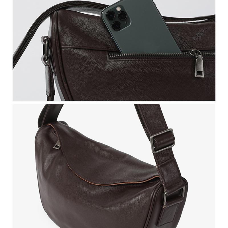 Универсальная мягкая сумка на плечо из натуральной кожи для женщин — фото 10