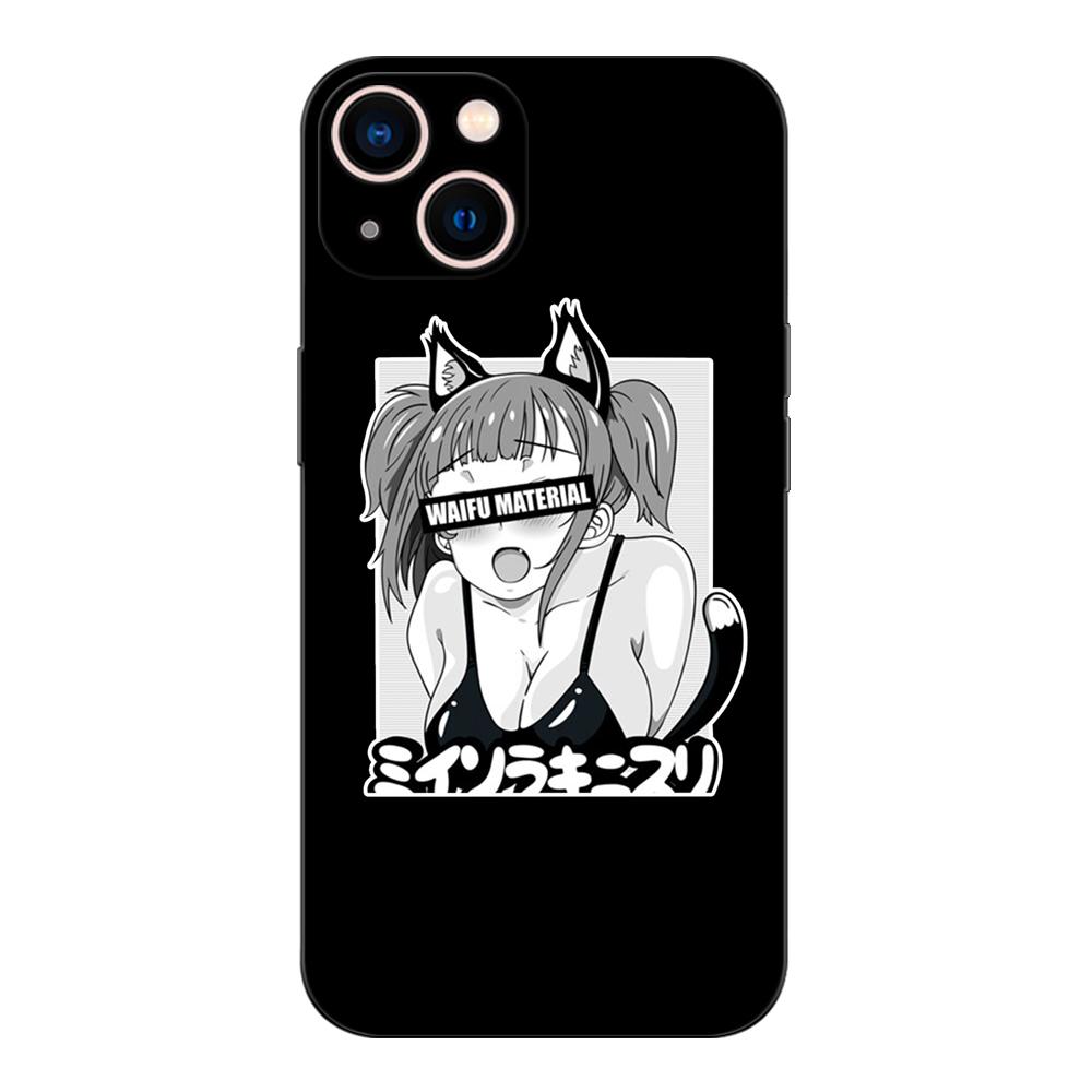 Schwarze TPU-Hülle für Motorola Edge 20 Lite Pro 2021 S Moto E20 E30 E40 E7 4G G 5G Plus Waifu Girl Anime