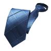 Men'S Business Dress Wedding Groom Dark Blue Pattern Hand Zipper Free 8Cm Men'S Plaid Tie