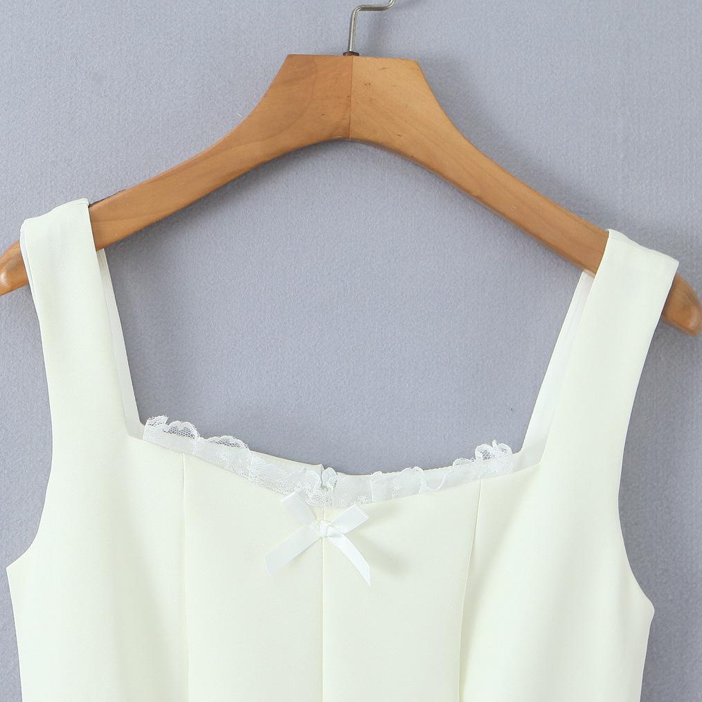 2026 Chic Retro Lace Camisole Dress - Sweet Bow, Slim Fit, Sexy Backless Mini