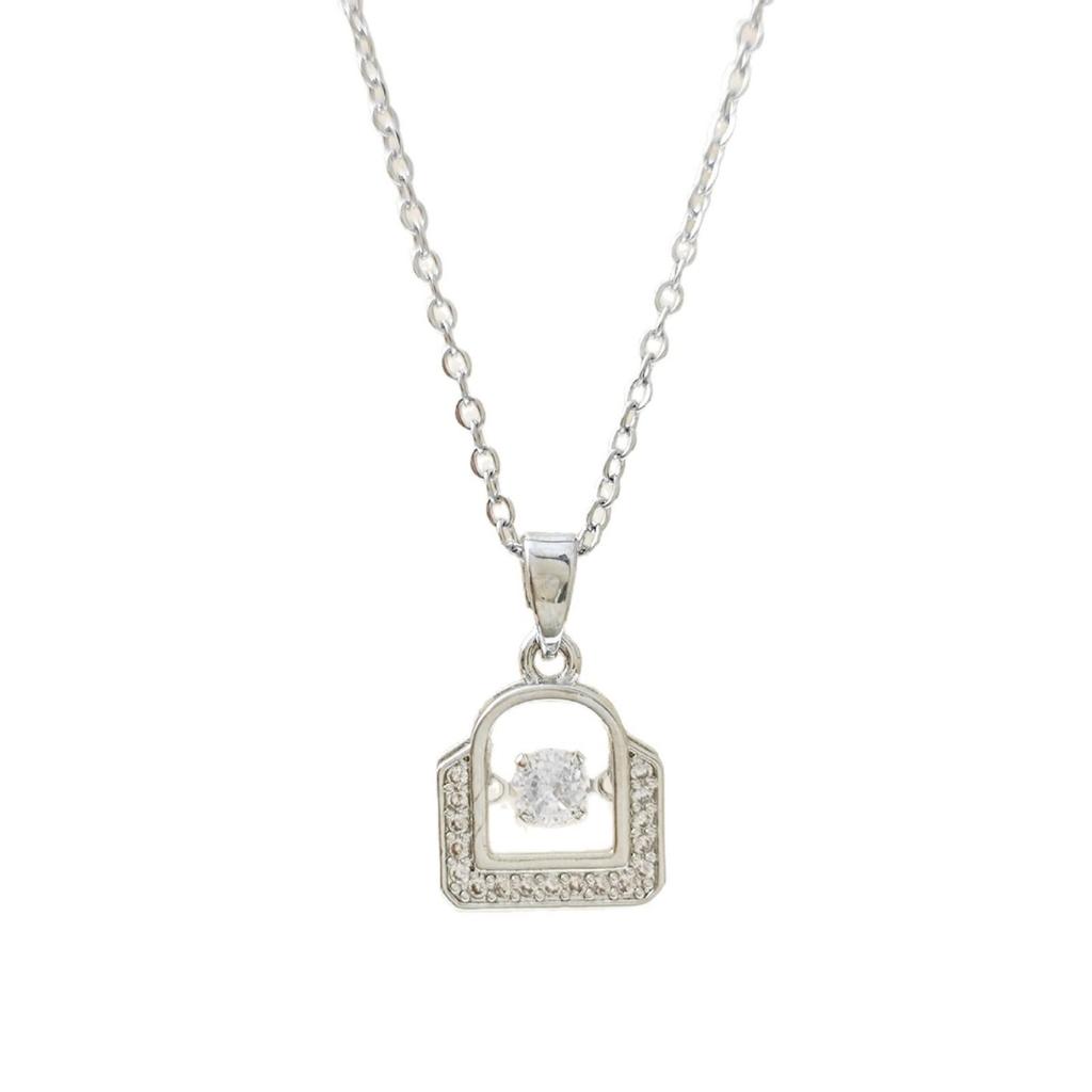 Elegant Love Lock Pendant Necklace for Women - High-End Luxury Clavicle Chain, Versatile Square Design