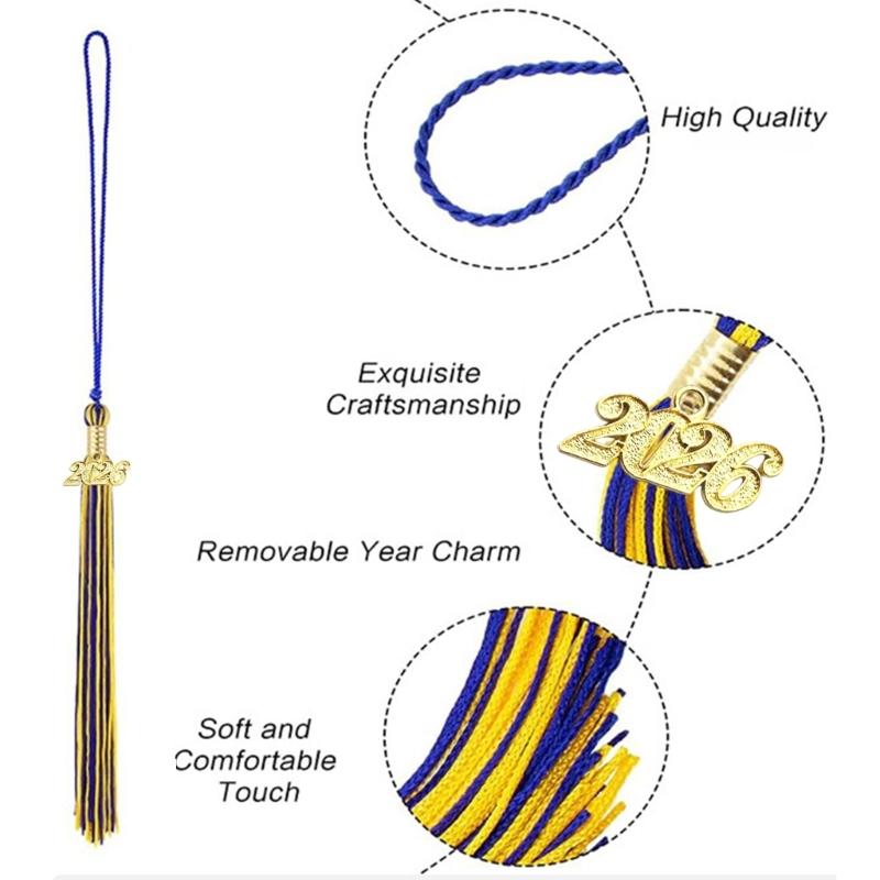 2026 Commencement Tassels Featuring Secure Clip Rayon Fabric For Academic And Home Decoration