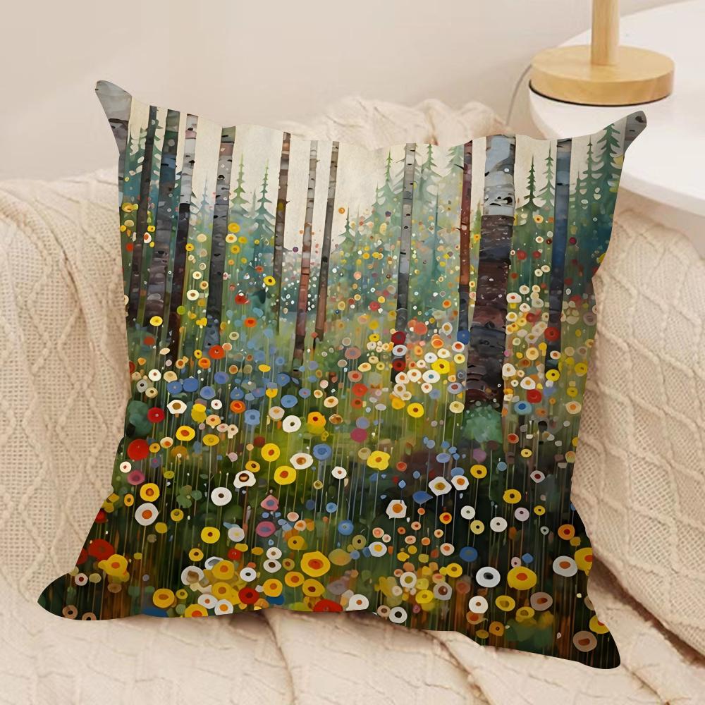 Midsummer Nights Flowers Cushion Cover Silky Short Plush DoubleSided Printed Pillow Case for Sofa All Seasons Home Decor Gift