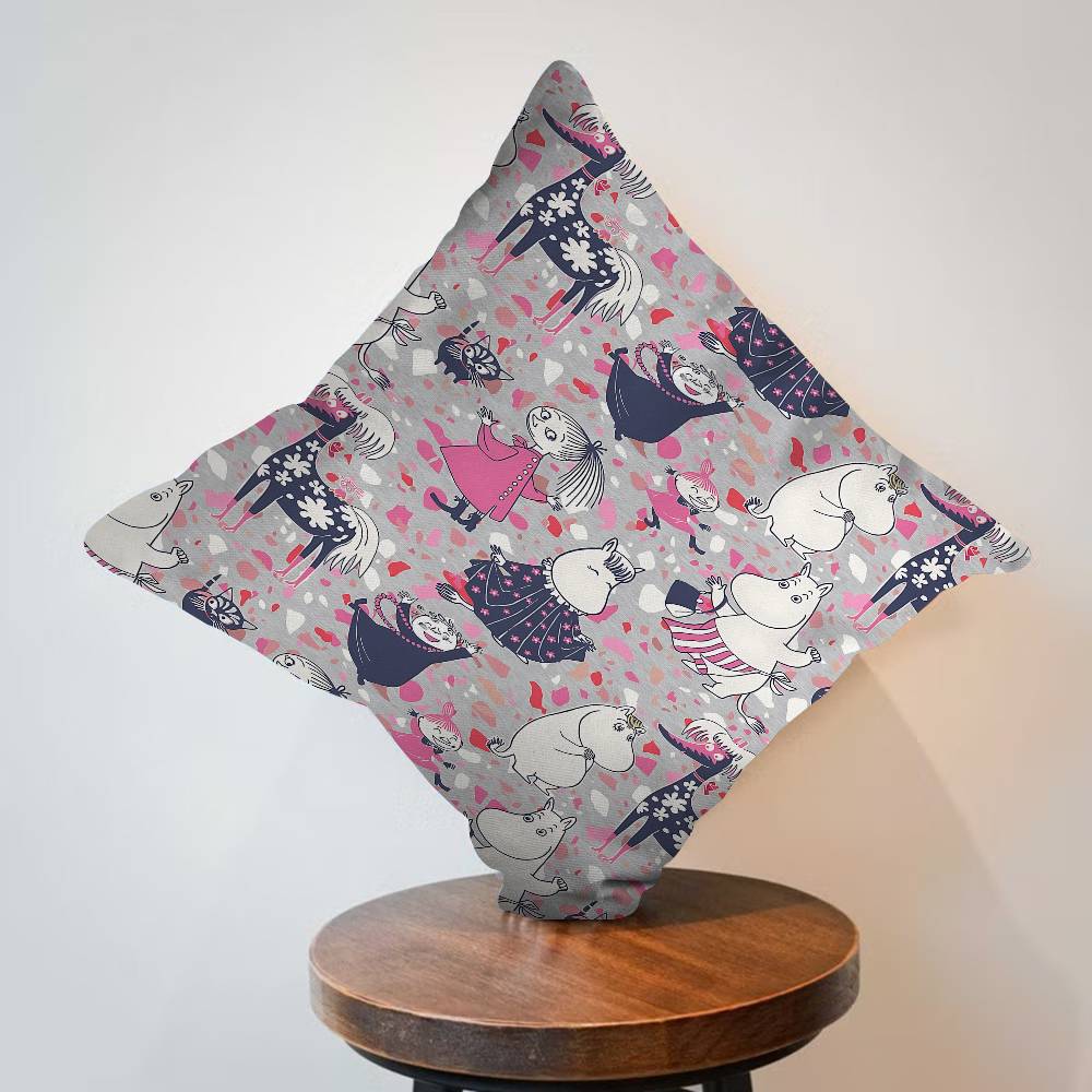 Cartoon M-Moomin Pillow Cover Design cushion Cover decor Holiday Decorati